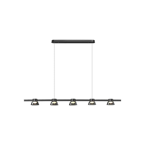 Linear Multi-Light Black Glass Pendant Light