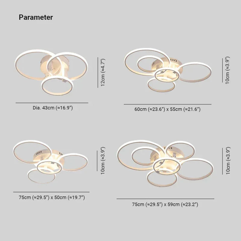 Plafoniera LED Moderna con Dimmabile per Soggiorno