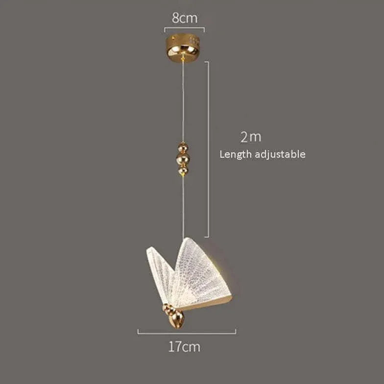 Butterfly Shaped Acrylic LED Bedroom Pendant Light