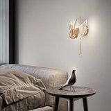 Swan Modern Gold Plug in Wall Lights