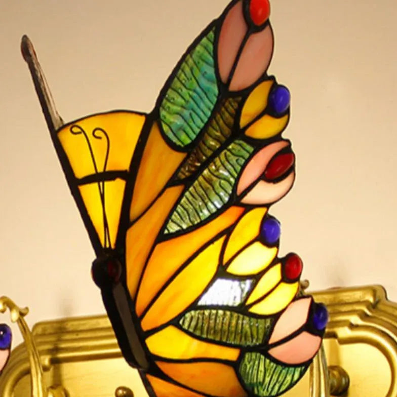 Tiffany Wall Sconce Butterfly Glass