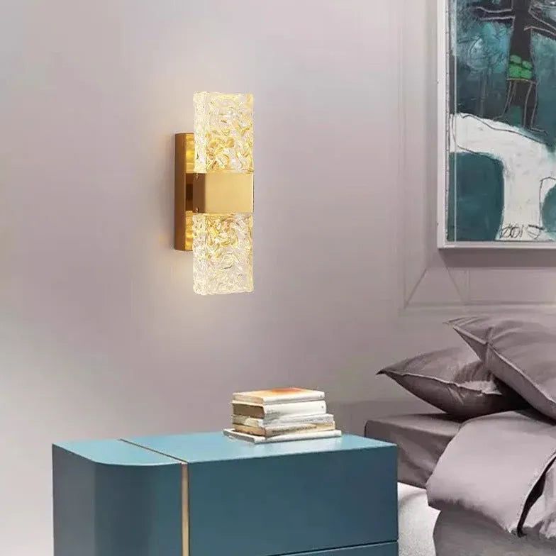 Modern gold pattern glass Wall Lights