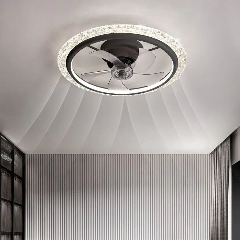 Luce a ciondolo a ventola a soffitto a LED rotondo