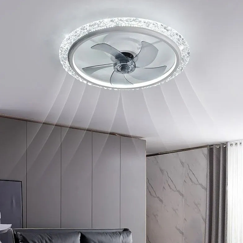 Luce a ciondolo a ventola a soffitto a LED rotondo