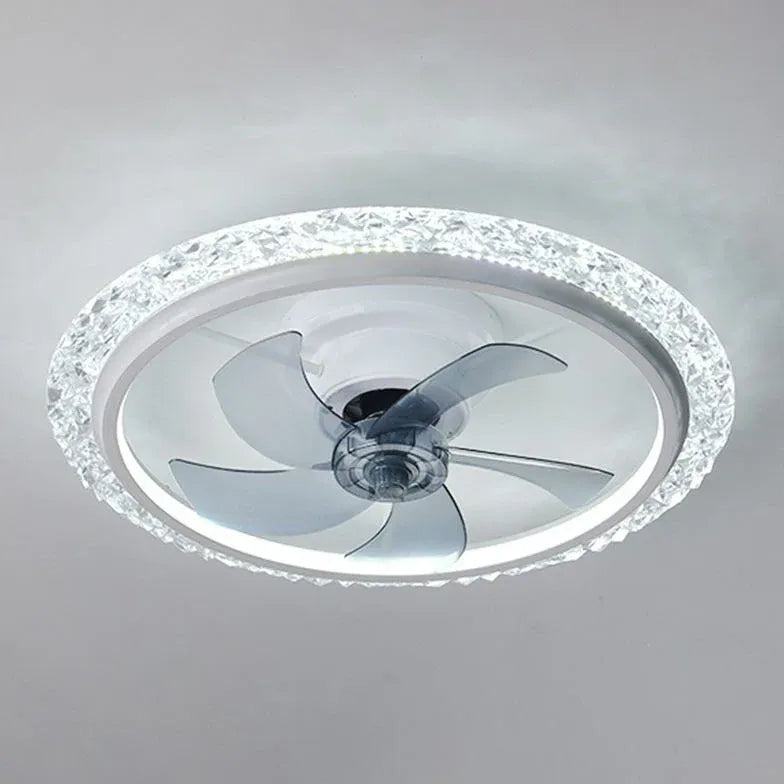 Luce a ciondolo a ventola a soffitto a LED rotondo