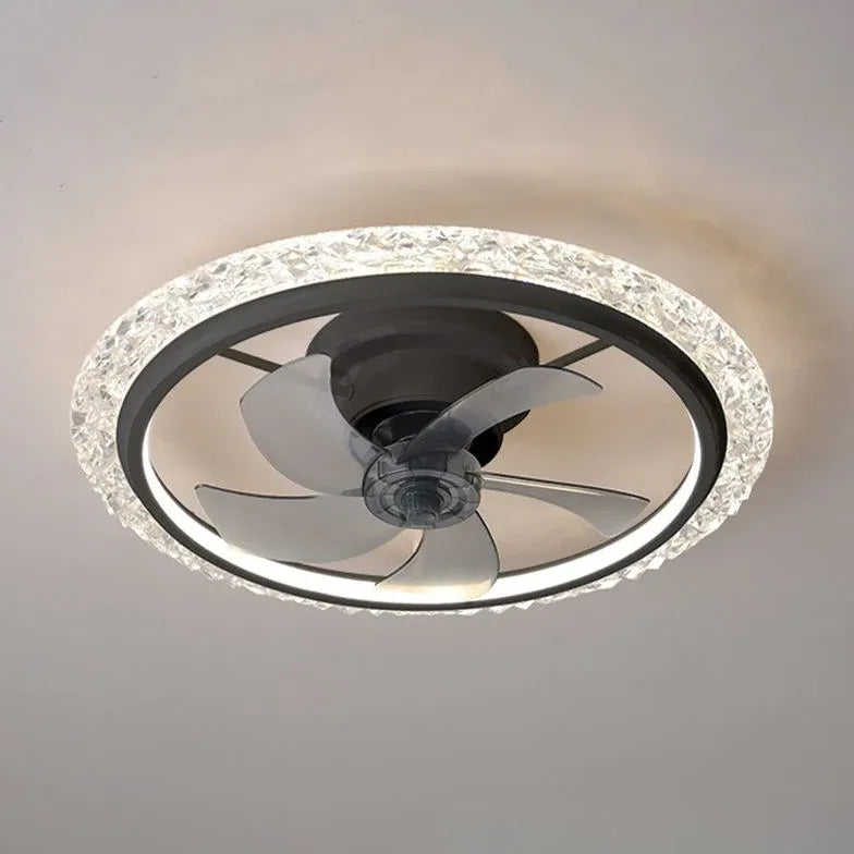 Luce a ciondolo a ventola a soffitto a LED rotondo