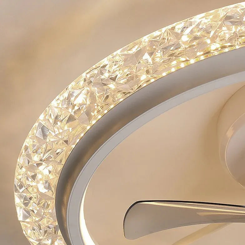 Luce a ciondolo a ventola a soffitto a LED rotondo