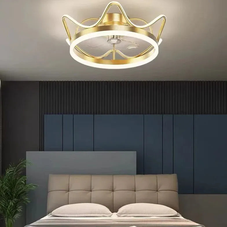 Ventola a soffitto dorato per la luce a sospensione camera da letto