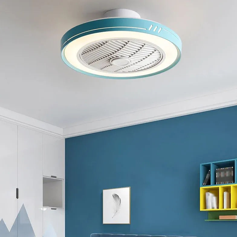 Ring-Shaped Minimalist Bedroom Ceiling Fan Light