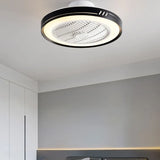 Ring-Shaped Minimalist Bedroom Ceiling Fan Light