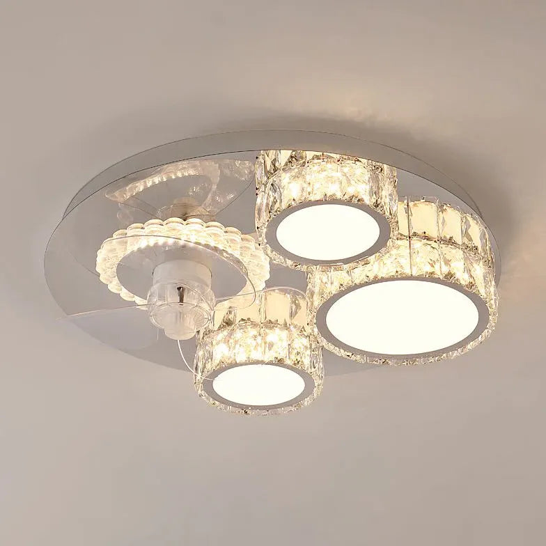 Round Ceiling Fan for Bedroom Pendant Light