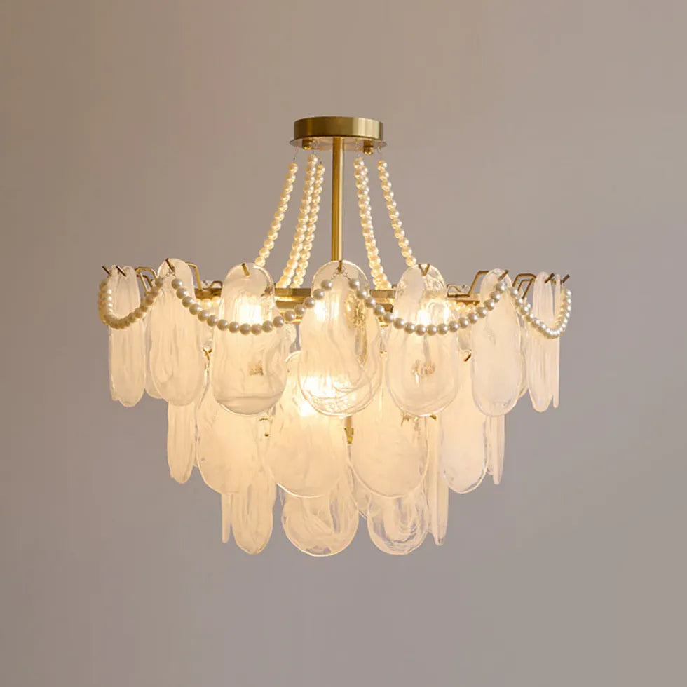 Lampadario bianco vetro Elegante e classico