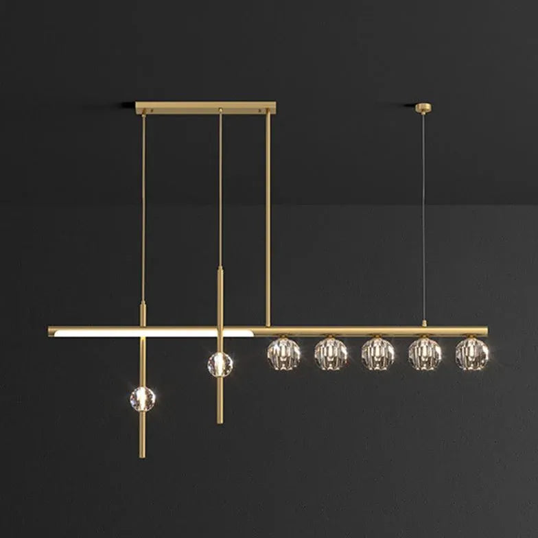 Multi-Head Crystal Linear Modern Pendant Light