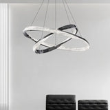 Lampadario Dorato Moderno a LED a Forma di Anello Incrociato