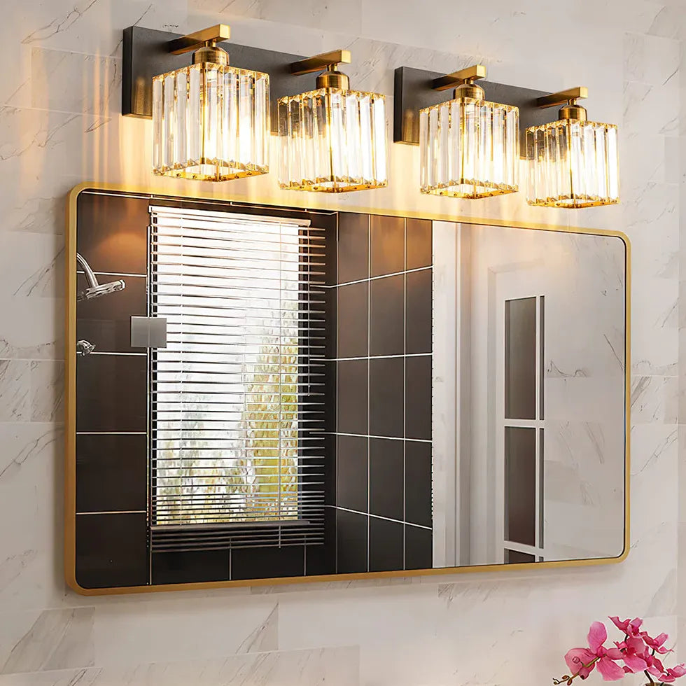 Crystal Wall Lights for Bathroom Gold