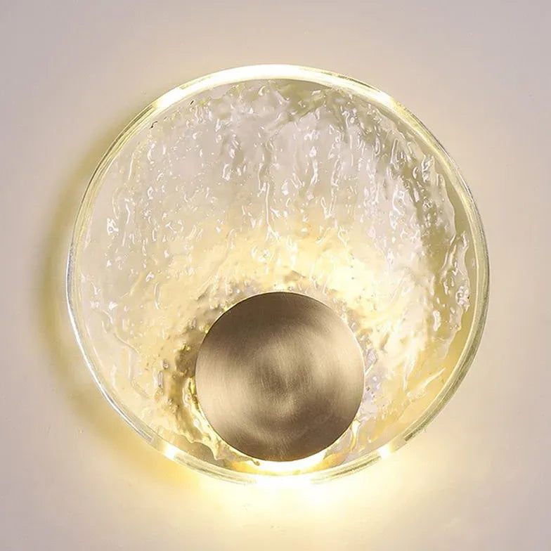 Ripple Crystal Round Gold Wall Lights