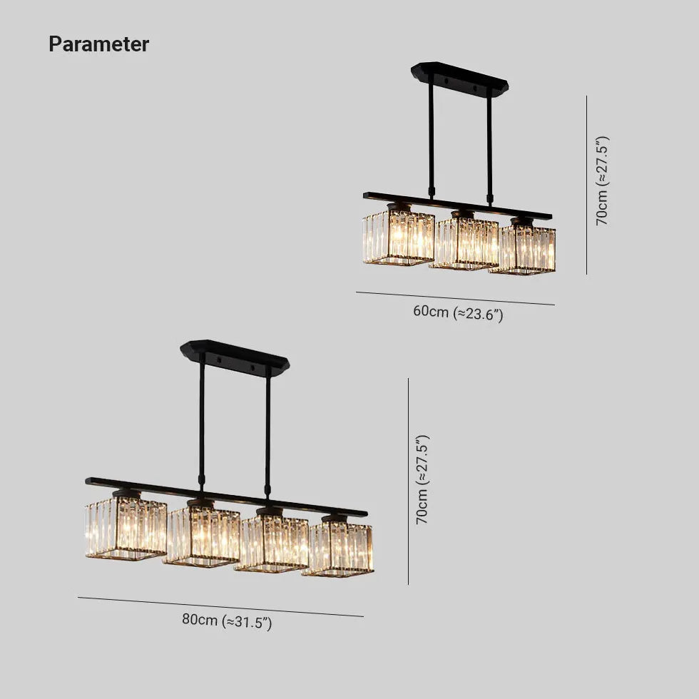 Lampadario gocce cristallo moderni tre luci quadrato