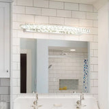 Silver Crystal Linear Bathroom Mirror Lights