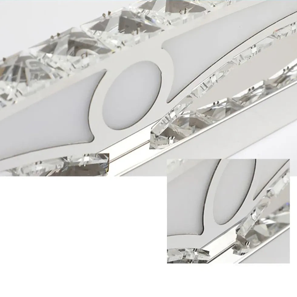 Silver Crystal Linear Bathroom Mirror Lights