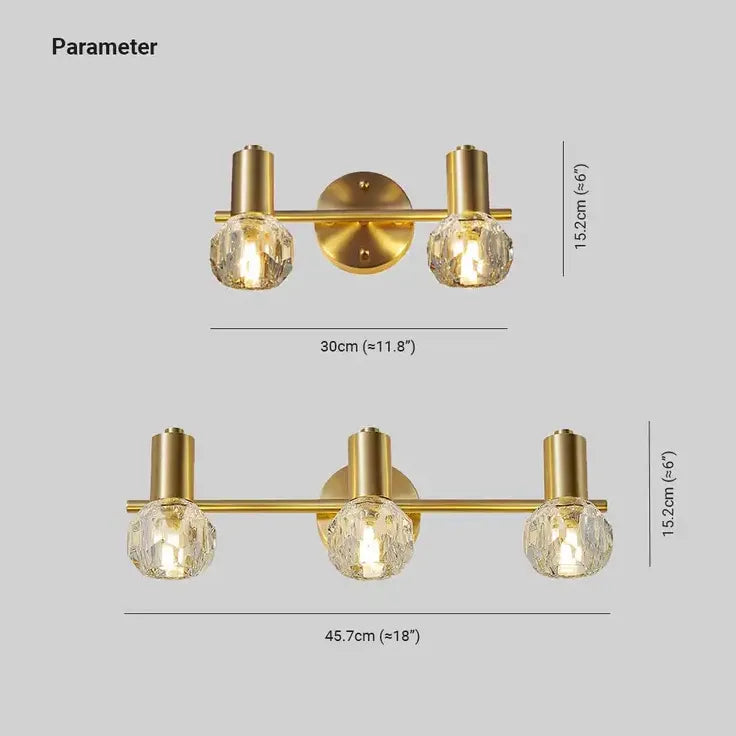 Crystal Gold Modern Bathroom Wall Lights