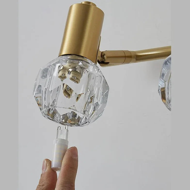 Crystal Gold Modern Bathroom Wall Lights