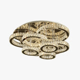 Plafoniera di Lusso in Cristallo a Più Anelli Irregolari