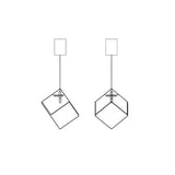 Lampadari per Salotti LED in Vetro Cubico Moderno