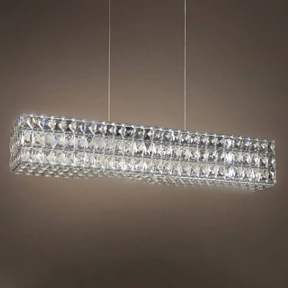 Luce a sospensione moderna di cristallo di lusso taglio a diamante