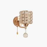 Applique Moderna in Cristallo Dorato per Testata Letto