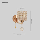 Applique Moderna in Cristallo Dorato per Testata Letto