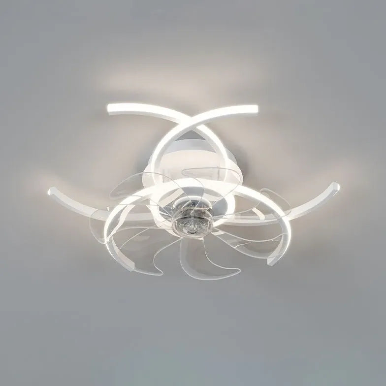 Ventilatore a soffitto regolabile a mezzo anello con luce