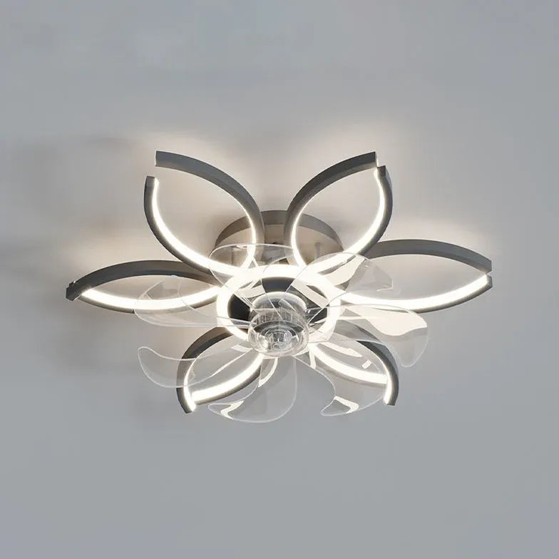 Ventilatore a soffitto regolabile a mezzo anello con luce