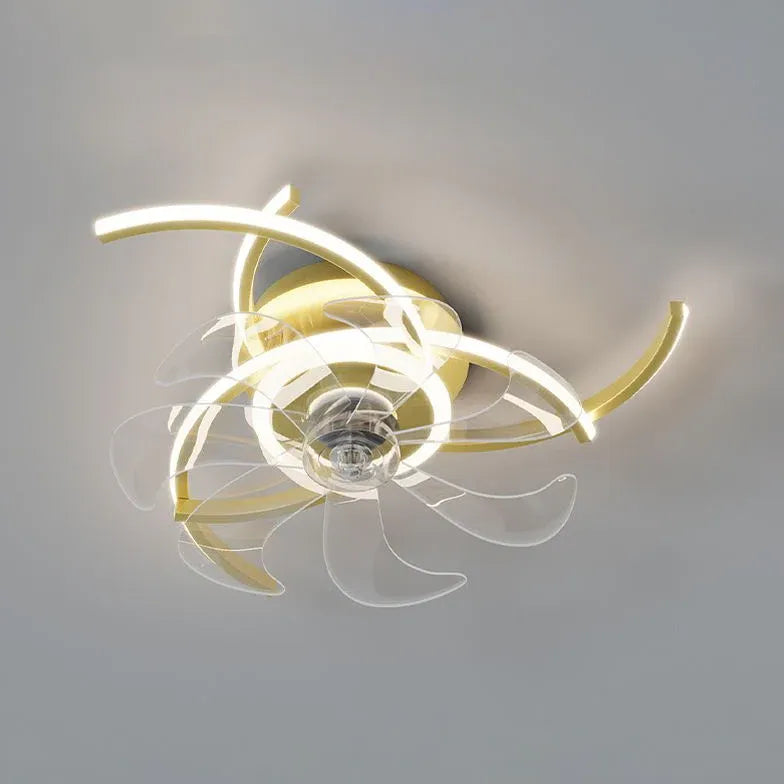 Ventilatore a soffitto regolabile a mezzo anello con luce