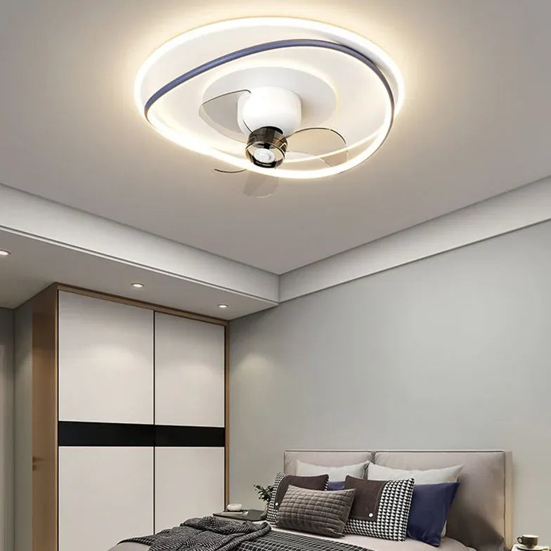 Color-Block Double Layer Ceiling Fan with Light