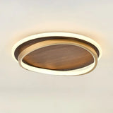 Wooden Ring Bedroom Gold Flush Ceiling Lights