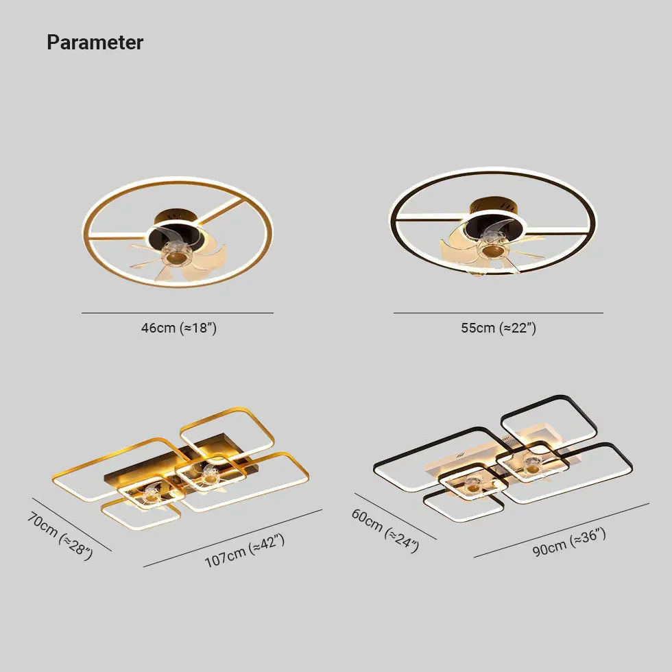 Ventilatori da soffitto vortice con luce Geometria