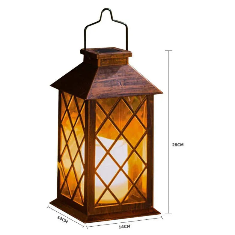 Hollow Out Flameless Candle Solar Lantern