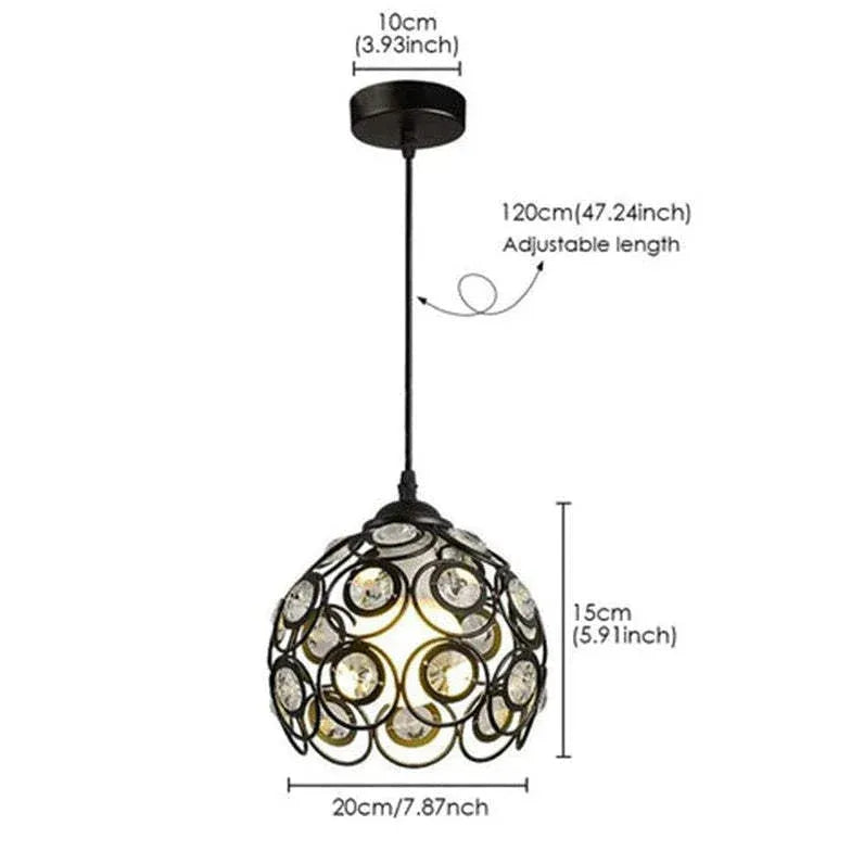 Luce a ciondolo a sfera unica a testa multipla acrilica