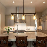 Lampadario Cucina Industriale in Vetro Trasparente