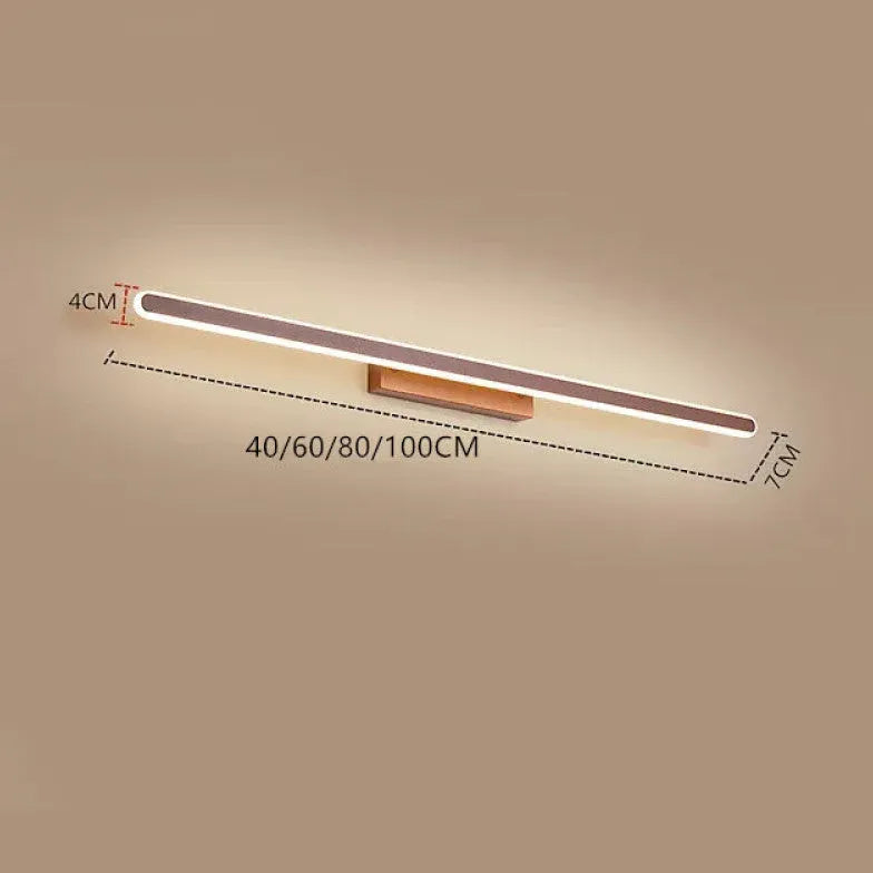 Golden Linear Aluminum Bathroom Wall Lamp