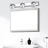 Square Silver Crystal Bathroom Mirror Lights