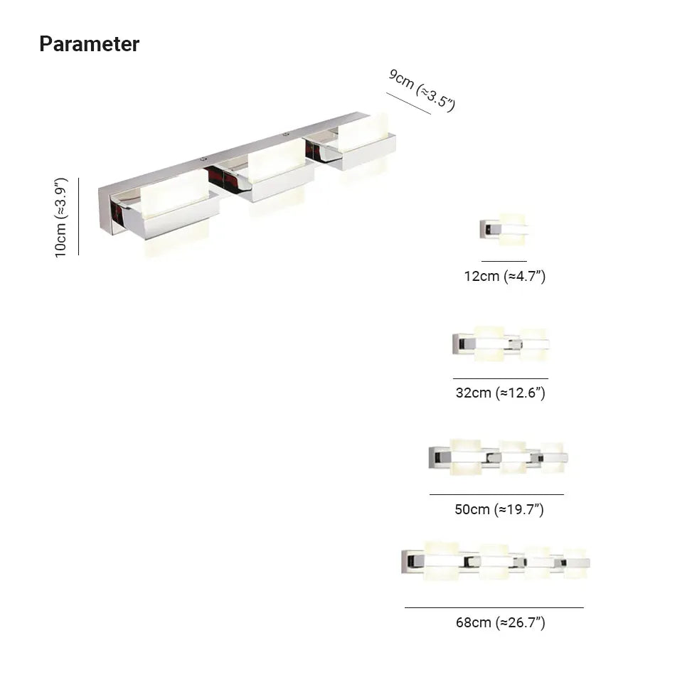 Applique da parete quadrate bagno led