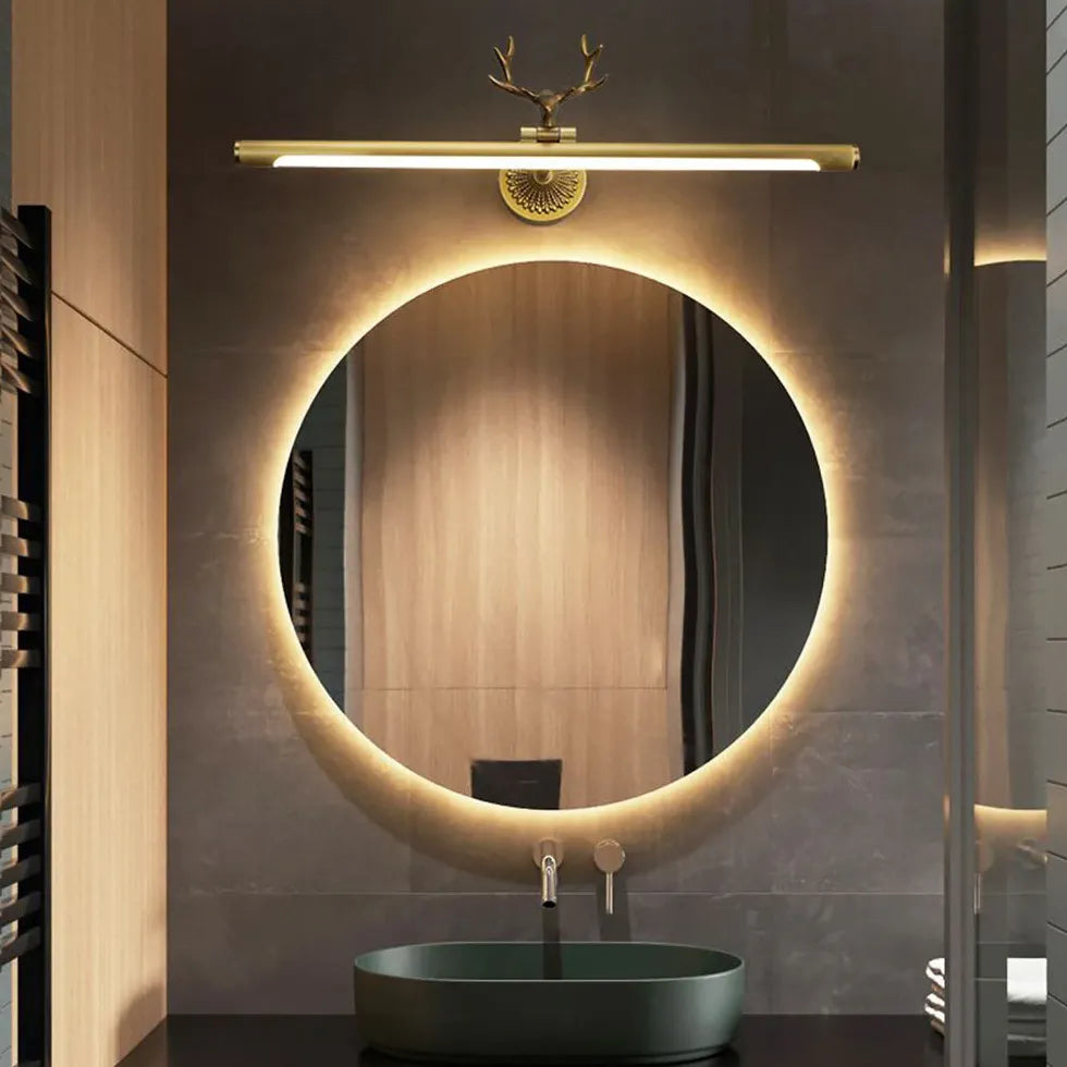 Vintage Antler Linear Bathroom Mirror Lights