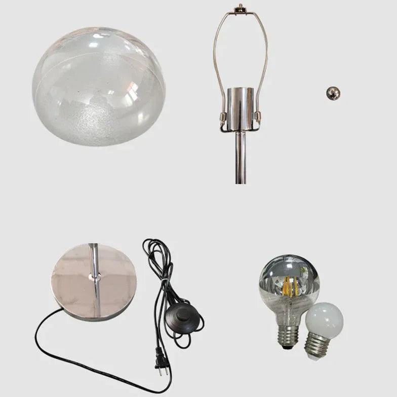 Umbrella-Shaped Transparent Retro Glass Floor Lamp