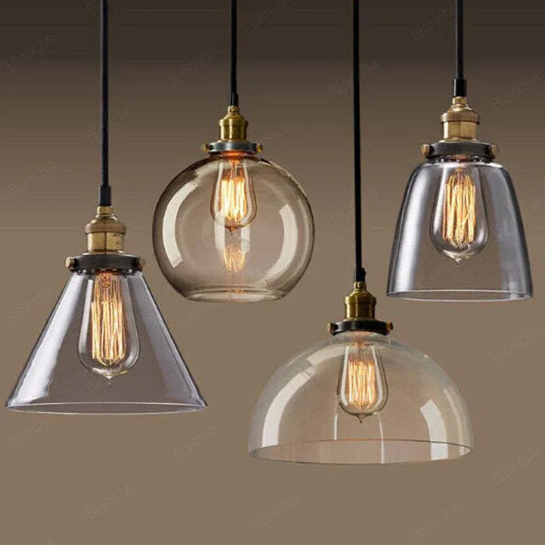 light clear amber smoke pendant light