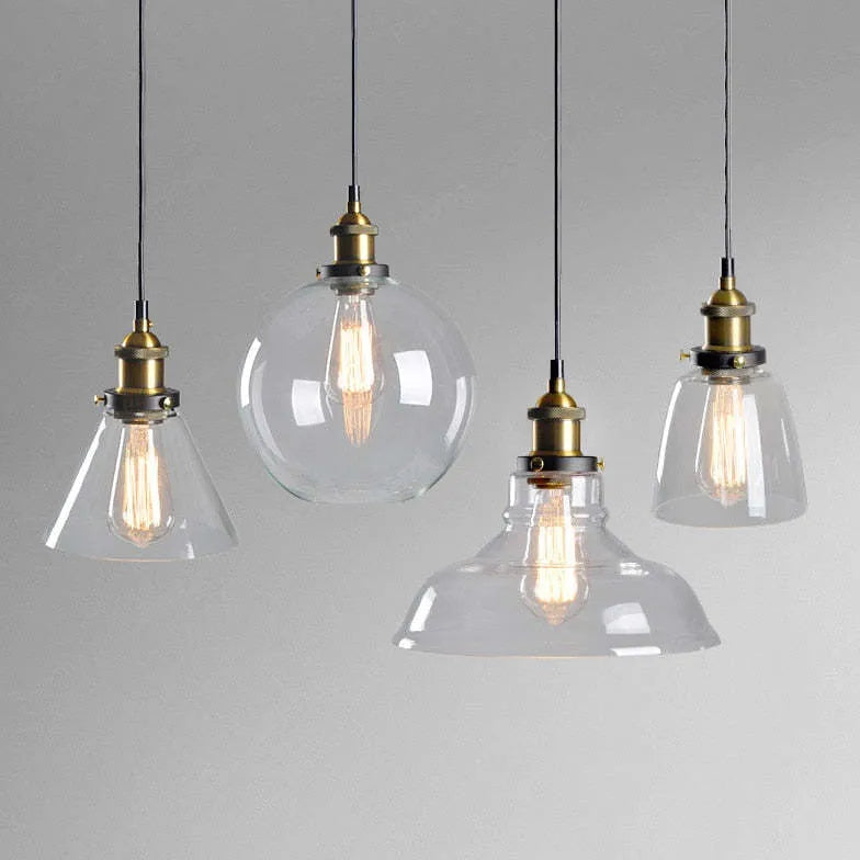 light clear amber smoke pendant light