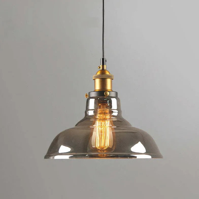 light clear amber smoke pendant light