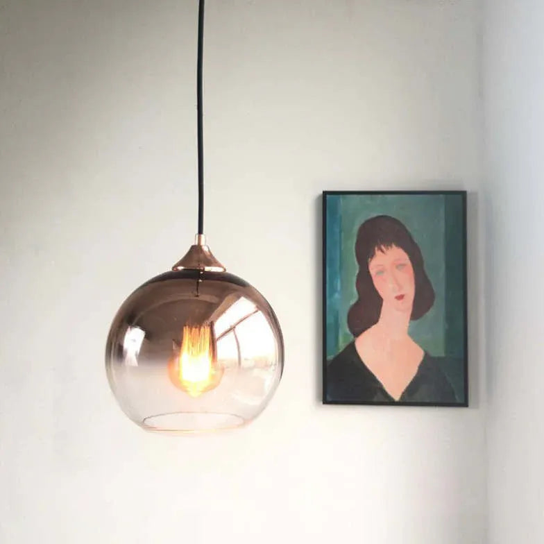 Single Head Metal Sphere Modern Pendant Light