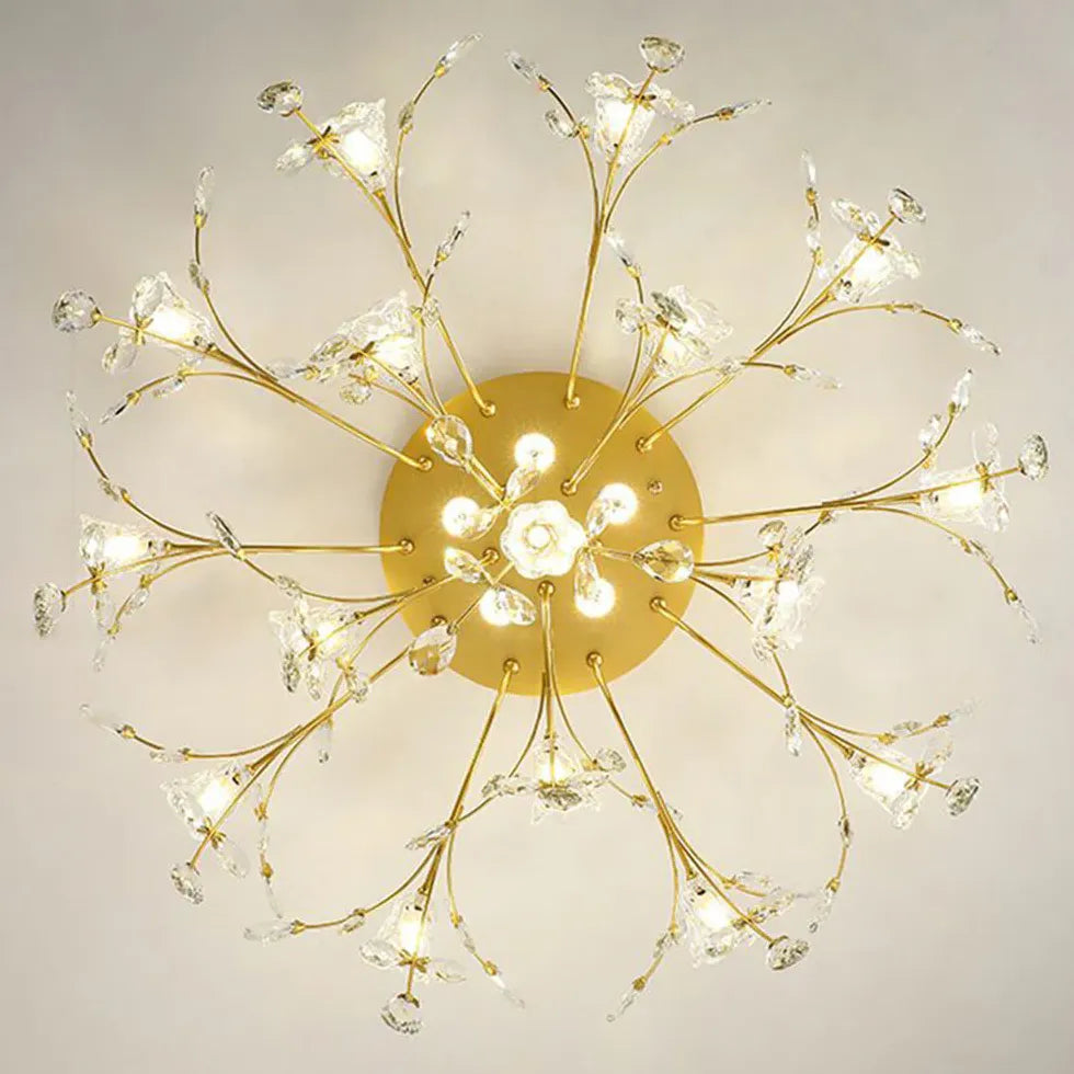 Crystal Flower Modern Luxurious Ceiling Light