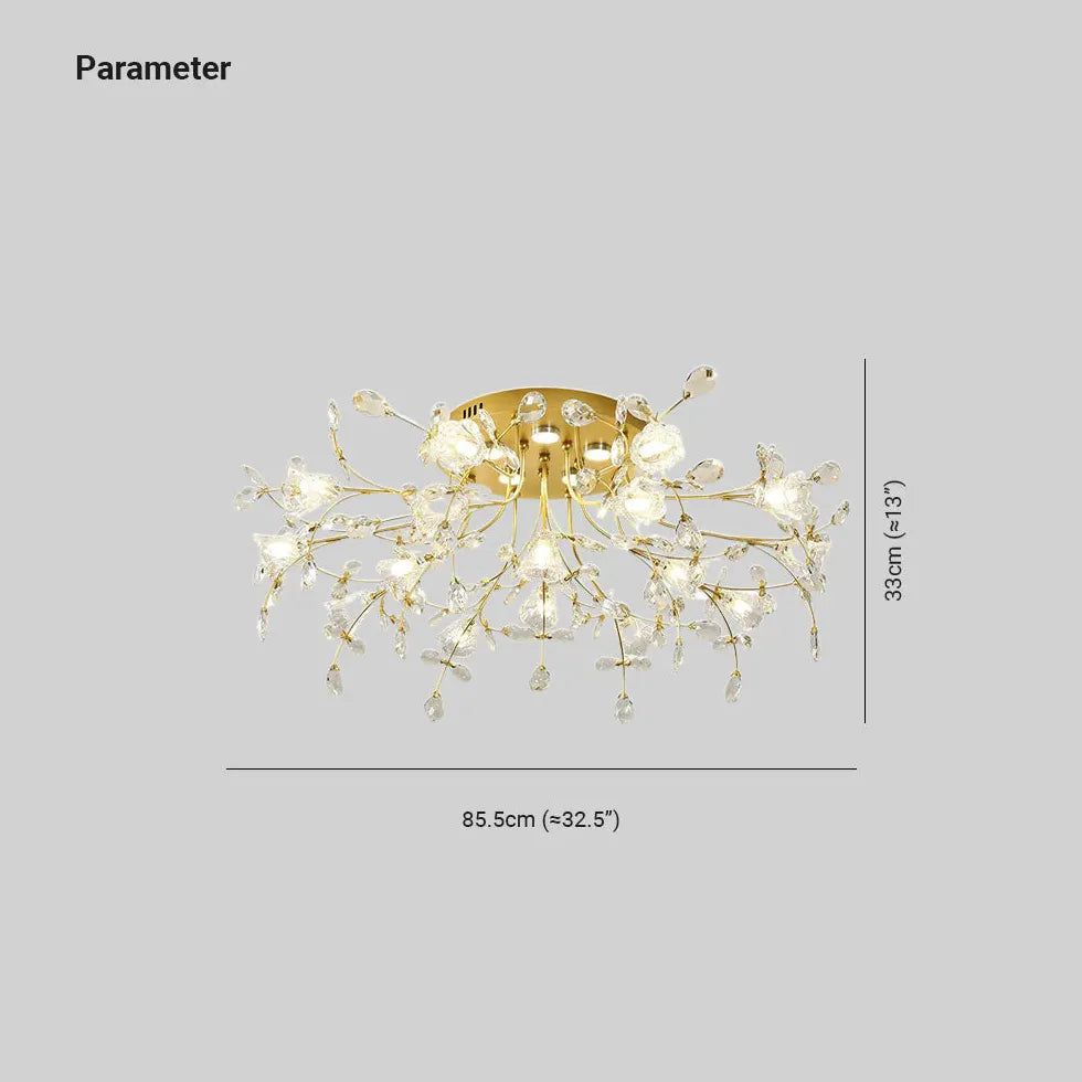 Crystal Flower Modern Luxurious Ceiling Light